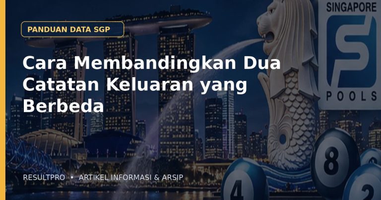 Ilustrasi artikel Cara Membandingkan Dua Catatan Keluaran yang Berbeda dengan latar panorama Singapura dan desain data historis