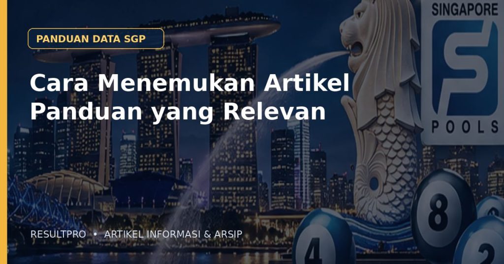 Ilustrasi artikel Cara Menemukan Artikel Panduan yang Relevan dengan latar panorama Singapura dan desain data historis
