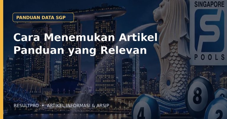 Ilustrasi artikel Cara Menemukan Artikel Panduan yang Relevan dengan latar panorama Singapura dan desain data historis