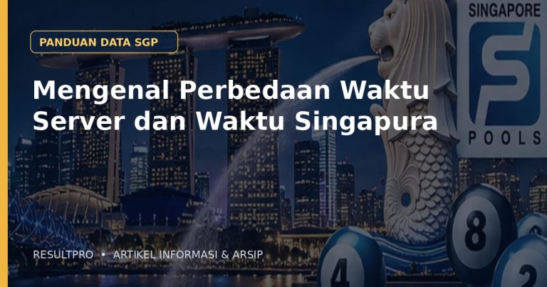 Ilustrasi artikel Mengenal Perbedaan Waktu Server dan Waktu Singapura dengan latar panorama Singapura dan desain data historis